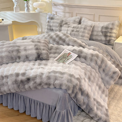 Fluffy Fleece Duvet Cover Bedding Set(4PCS)