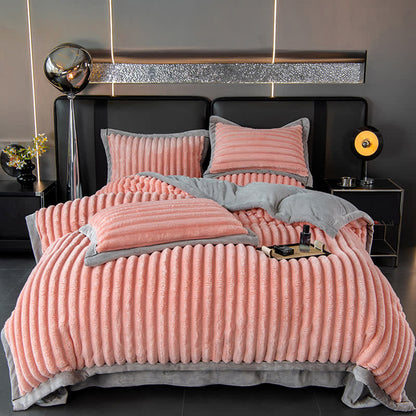 Luxurious Thicken Soft Flannel Bedding Set(4PCS)