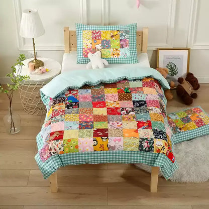 Pure Cotton Plaid Patchwork Baby Quilt