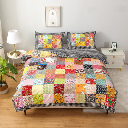 Pure Cotton Plaid Patchwork Baby Quilt