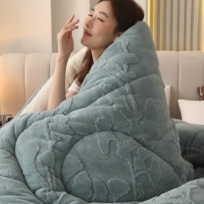 Ginkgo Leaf Winter Blanket with Quilt Core