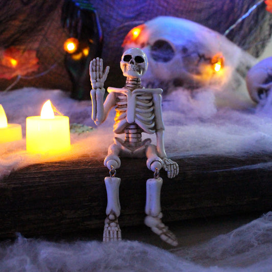 Halloween Resin Waving Hand Skeleton Ornament