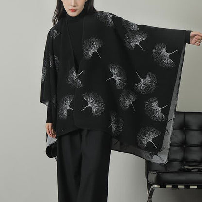 Ginkgo Leaf Acrylic Soft Shawl Cape