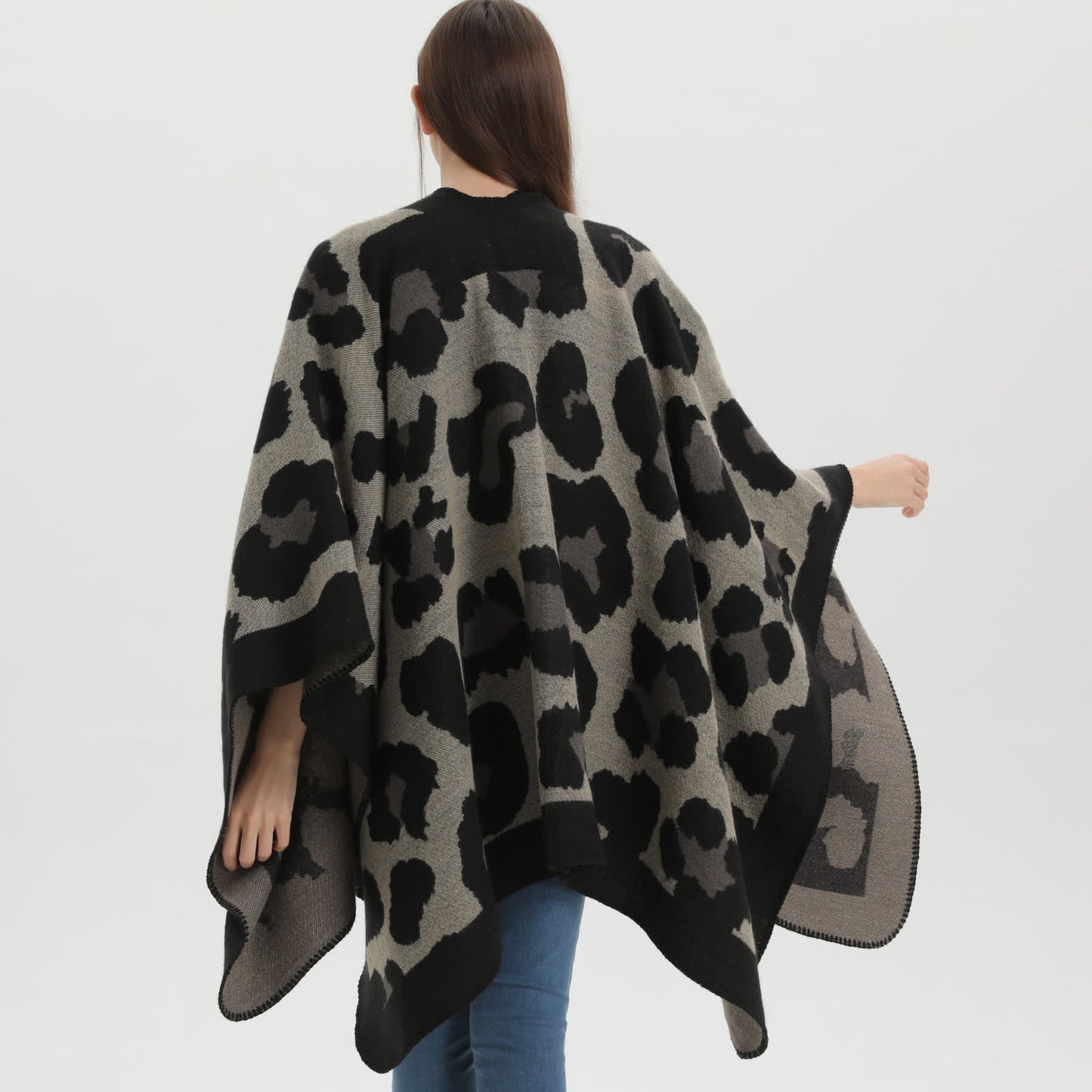 Modern Leopard Print Acrylic Shawl Cape