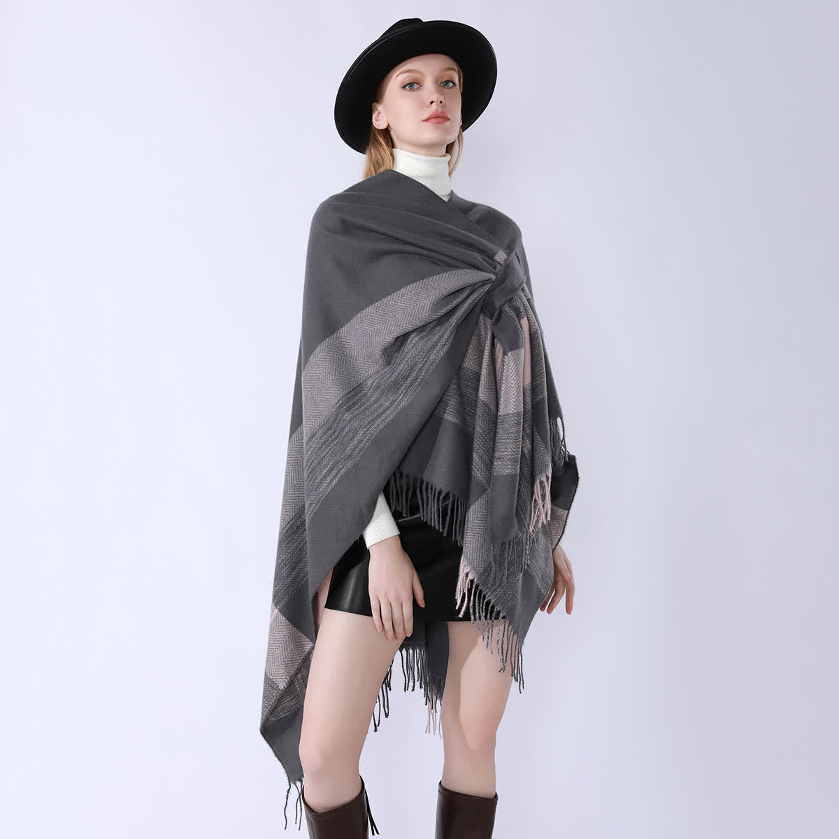 Simple Tassel Soft Travel Shawl Cape