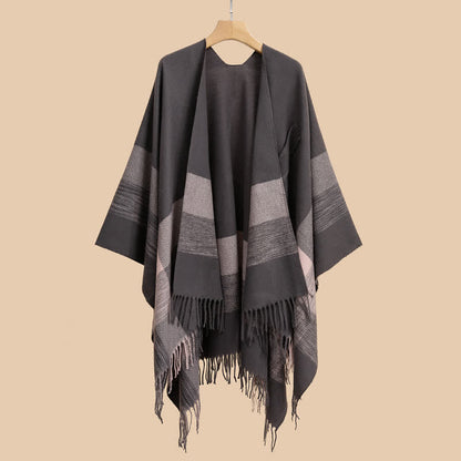 Simple Tassel Soft Travel Shawl Cape