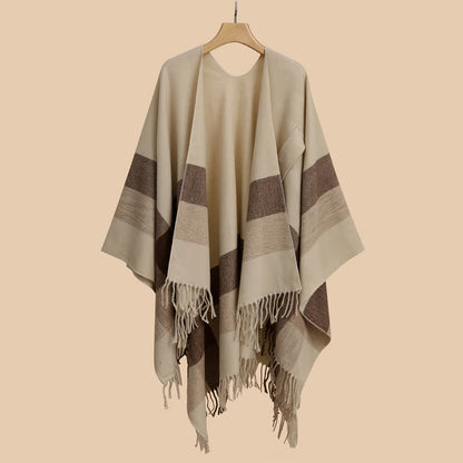 Simple Tassel Soft Travel Shawl Cape