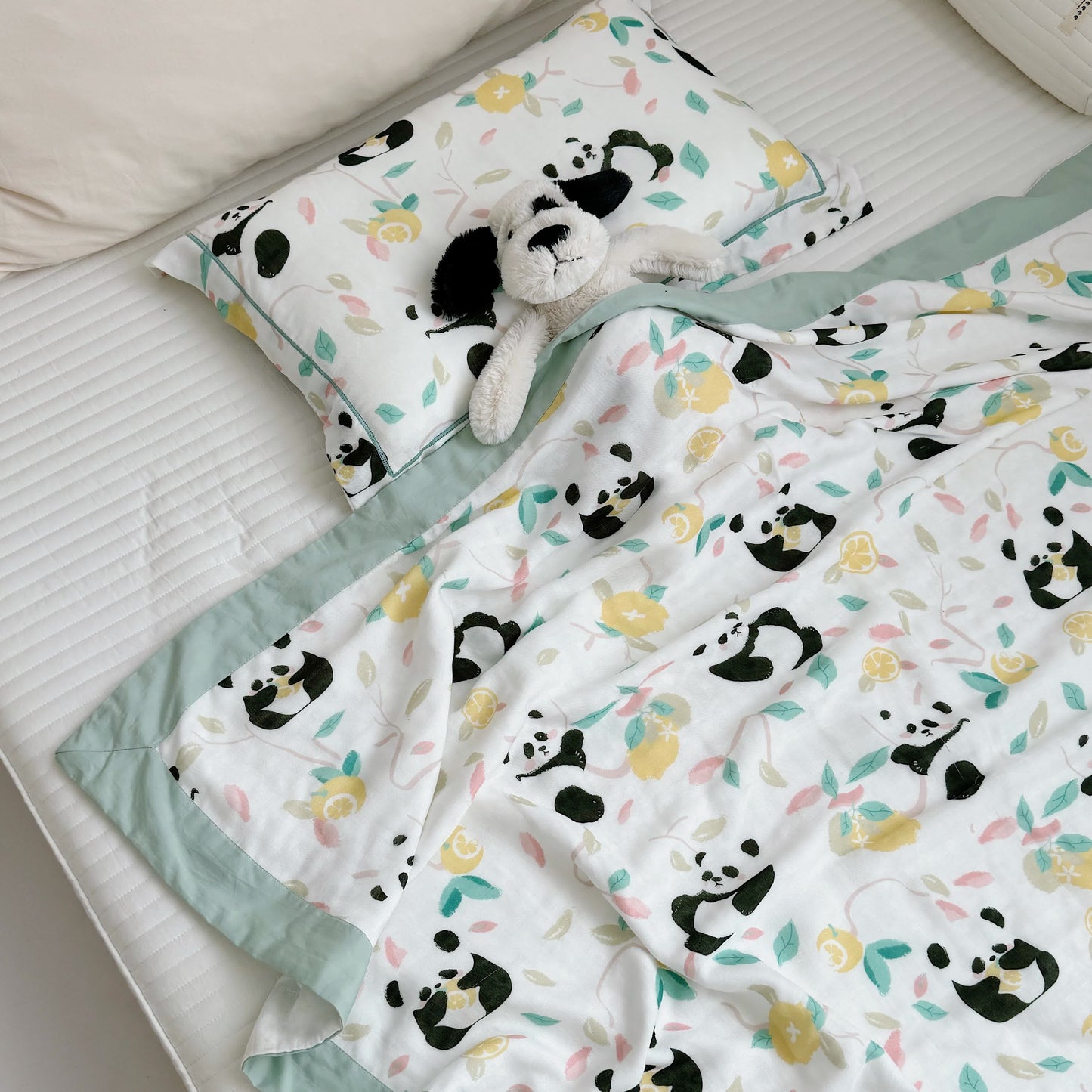 Panda Bamboo Fiber Baby Toddler Quilt