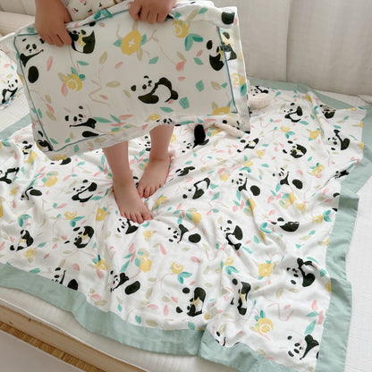 Panda Bamboo Fiber Baby Toddler Quilt