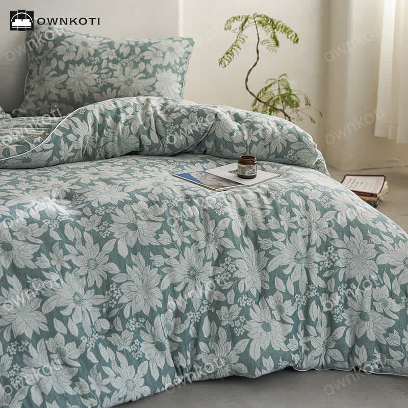 Yarn-dyed Jacquard Cotton Floral Quilt