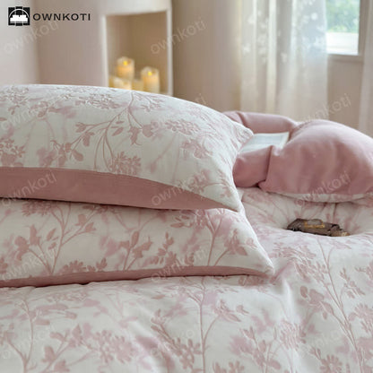 Elegant Floral Soft Velvet Bedding Set(4PCS)