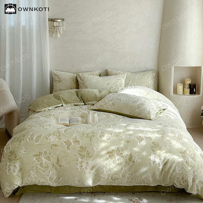 Butterfly Velvet Warm Bedding Set(4PCS)