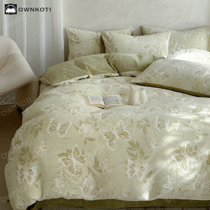 Butterfly Velvet Warm Bedding Set(4PCS)