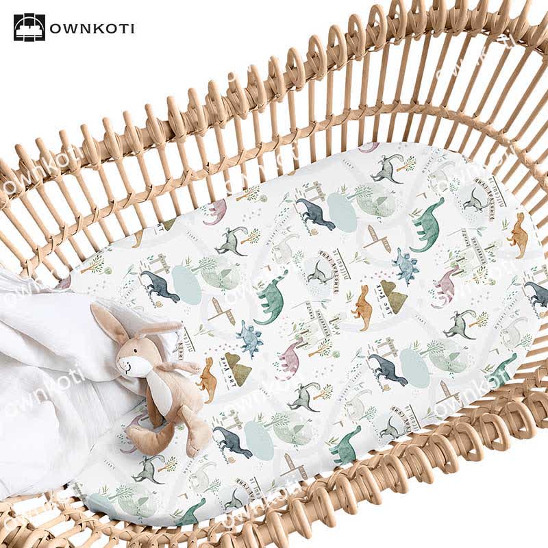 Dinosaur Stretchy Soft Bassinet Sheet