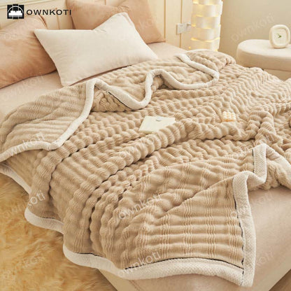 Jacquard Wave Texture Fleece Blanket