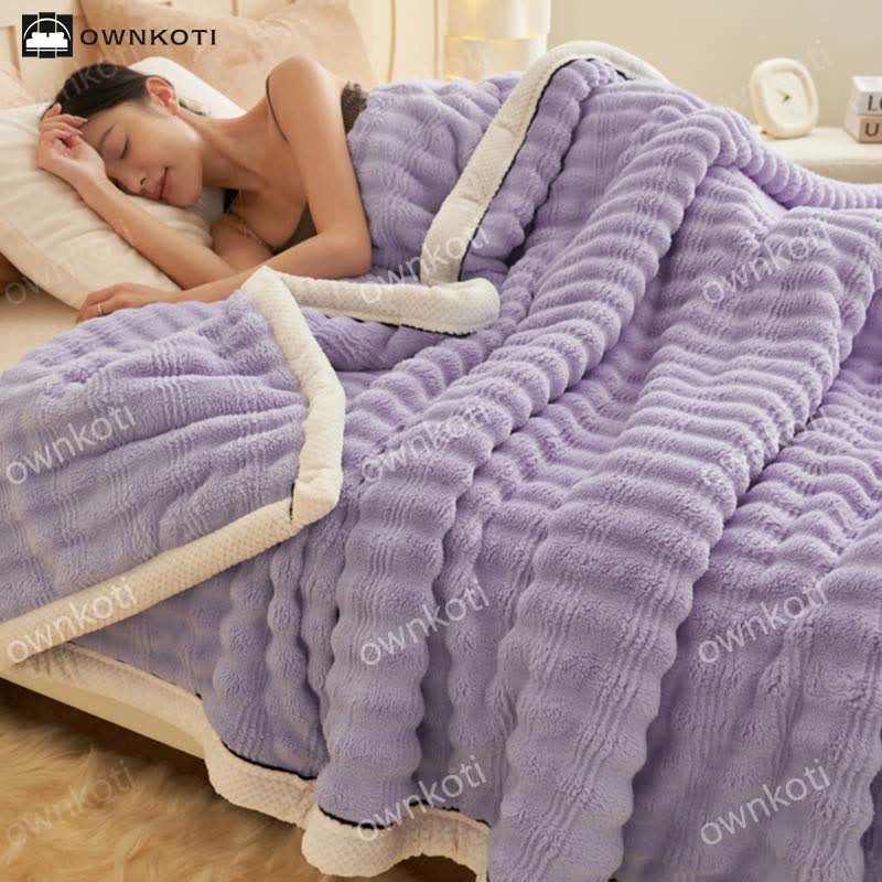 Jacquard Wave Texture Fleece Blanket