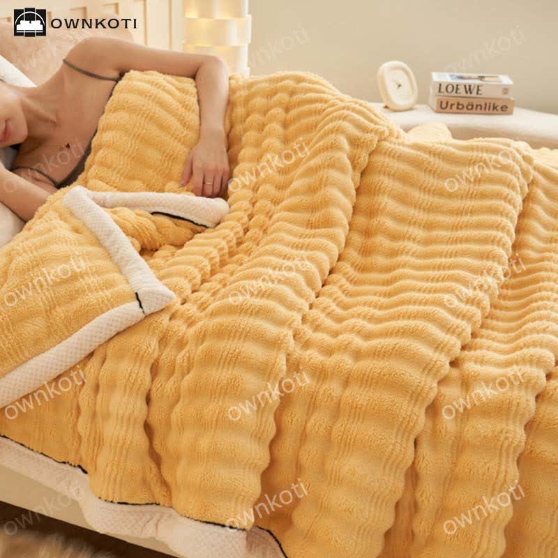 Jacquard Wave Texture Fleece Blanket