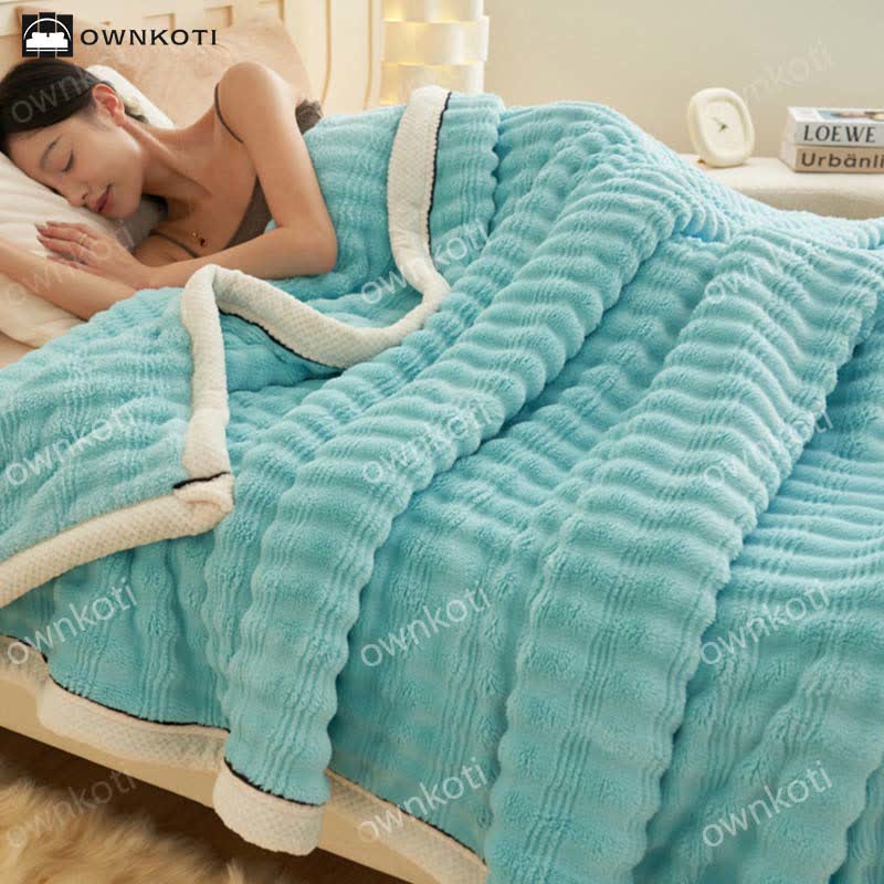 Jacquard Wave Texture Fleece Blanket