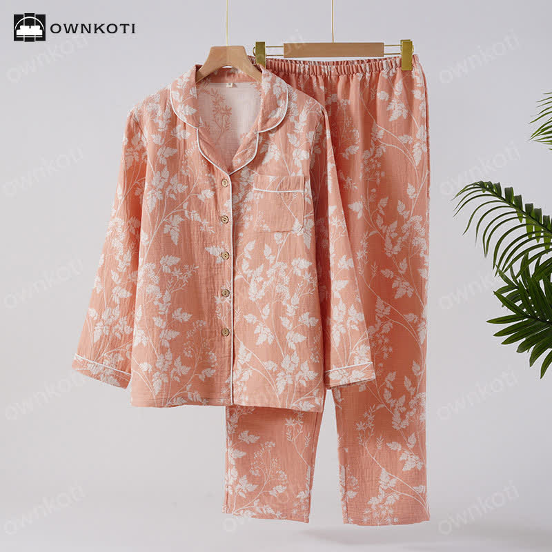 Pure Cotton Yarn-dyed Jacquard Pajama Set