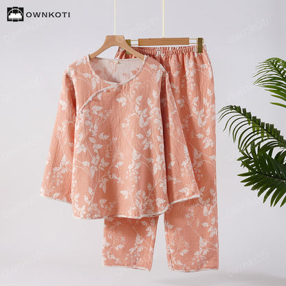 Pure Cotton Yarn-dyed Jacquard Pajama Set