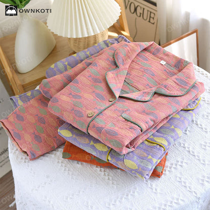 Jacquard Fish Cotton Gauze Pajama Set