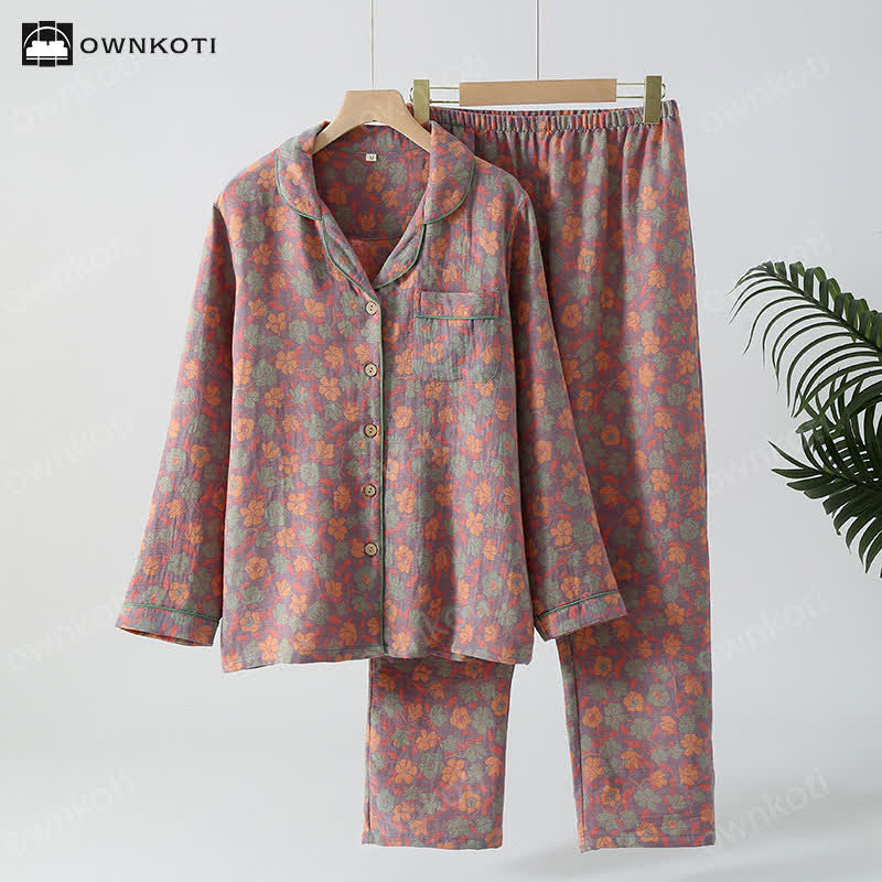 Rural Flower Cardigan Nightwear Set