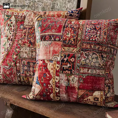 Oriental Exotic Patchwork Decortaive Pillow