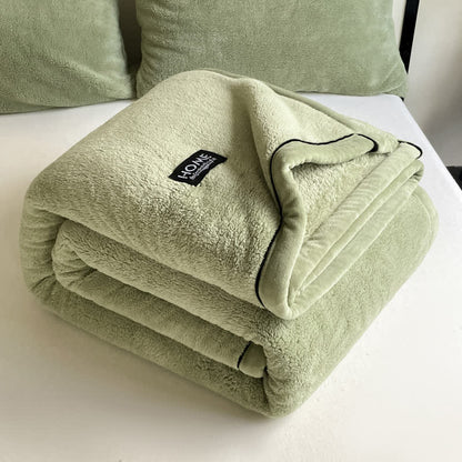 Solid Color Fleece Reversible Throw Blanket