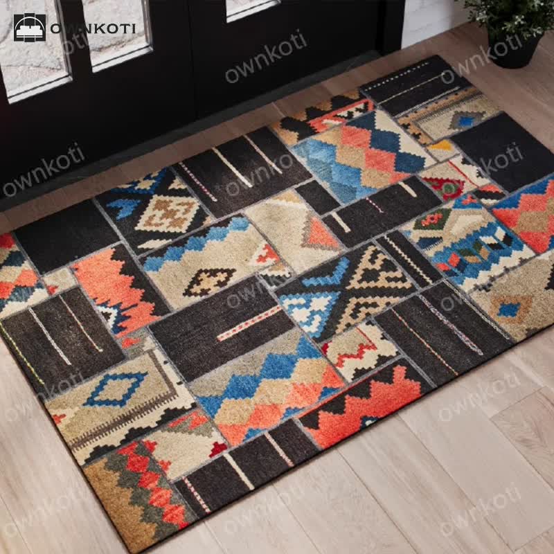 Moroccan Geometric Waterproof Decorative Area Rug