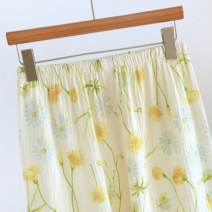 Rural Daisy Cotton Gauze Cardigan Pajama Set