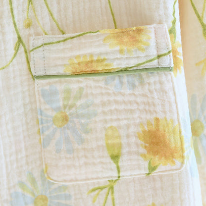 Rural Daisy Cotton Gauze Cardigan Pajama Set