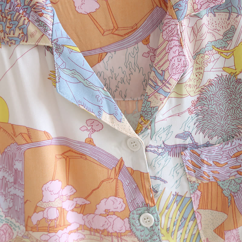 Satin Long Sleeve Rural Pajama Set