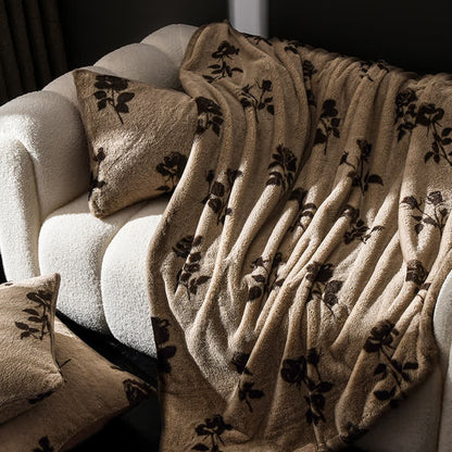 Retro Rose Velvet Warm Throw Blanket - image 15