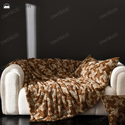 Velvet Windmill Sofa Throw Blanket