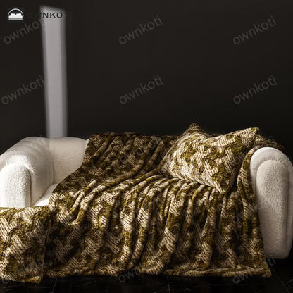 Velvet Windmill Sofa Throw Blanket