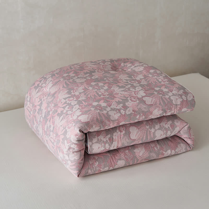 Cotton Cashmere Blossoming Flower Winter Quilt