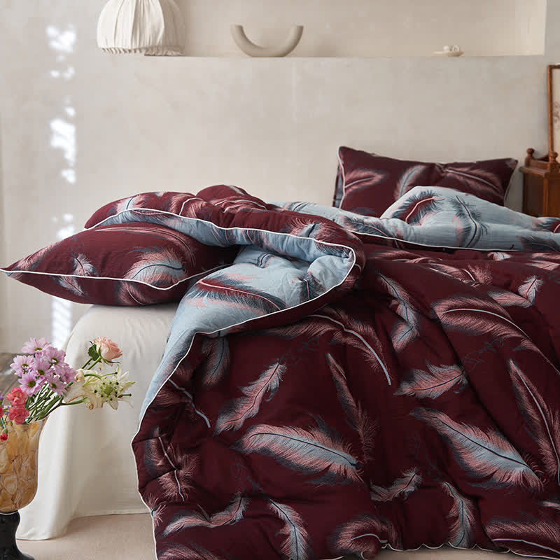 Jacquard Feather Cotton Cashmere Quilt