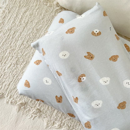 Cute Dog Cotton Duvet Cover with Comforter