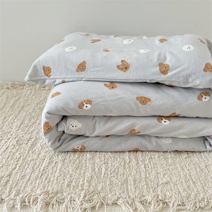 Cute Dog Cotton Duvet Cover with Comforter