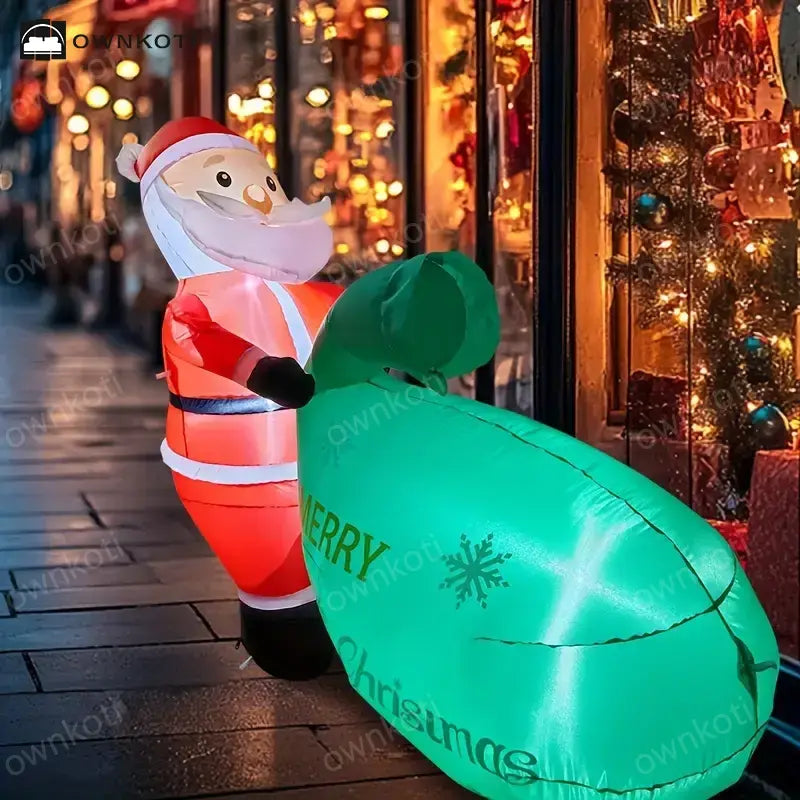 Santa Claus Inflatable Decoration with LED Lights