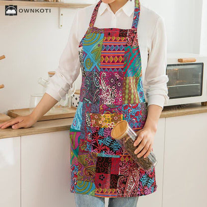 Vintage Paisley Waterproof Kitchen Apron