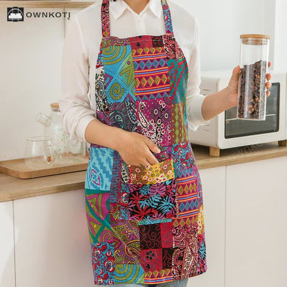 Vintage Paisley Waterproof Kitchen Apron