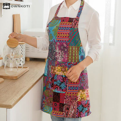 Vintage Paisley Waterproof Kitchen Apron