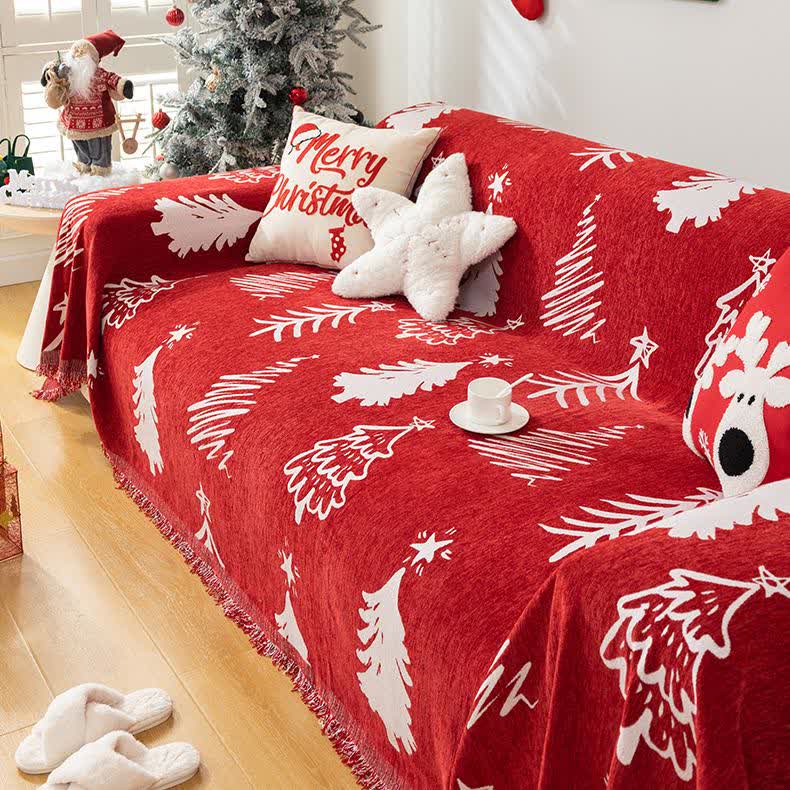 Christmas Tree Chenille Reversible Sofa Protector - image 2