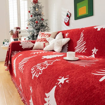 Christmas Tree Chenille Reversible Sofa Protector - image 3