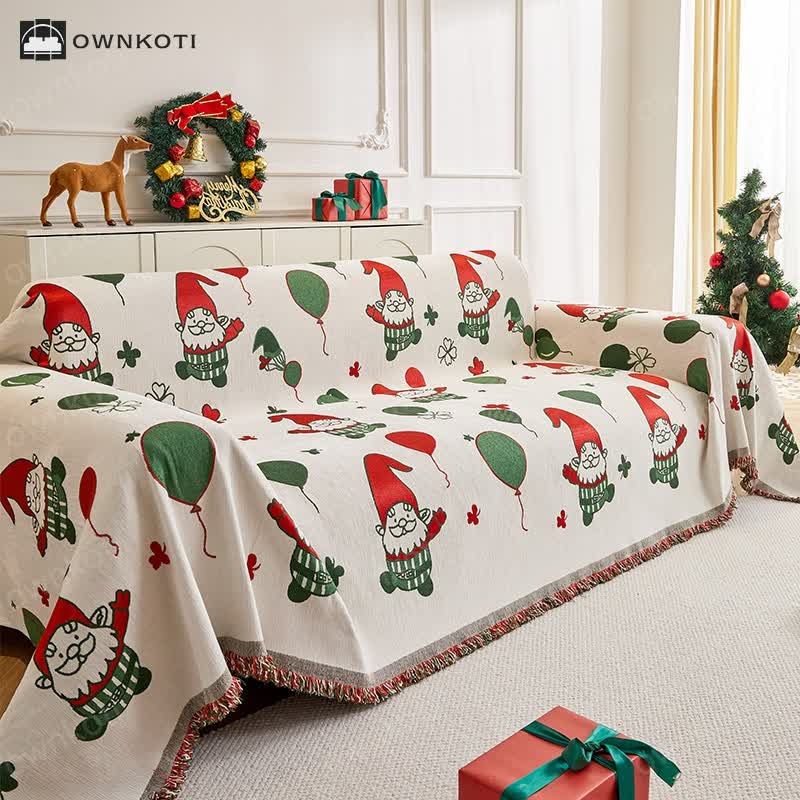 Chenille Santa Claus Functional Sofa Cover