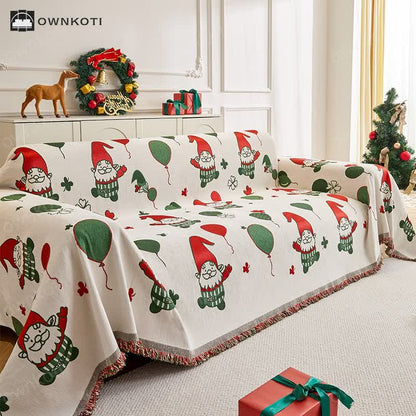 Chenille Santa Claus Functional Sofa Cover