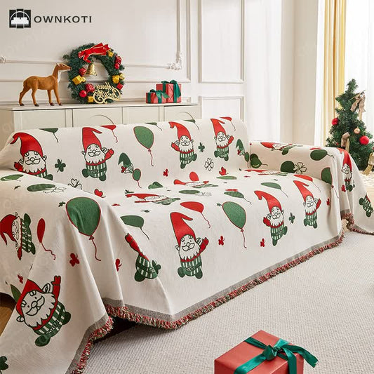 Chenille Santa Claus Functional Sofa Cover