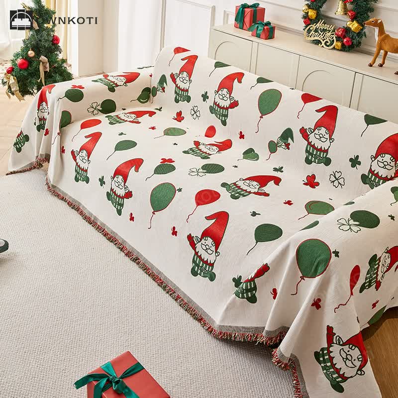 Chenille Santa Claus Functional Sofa Cover