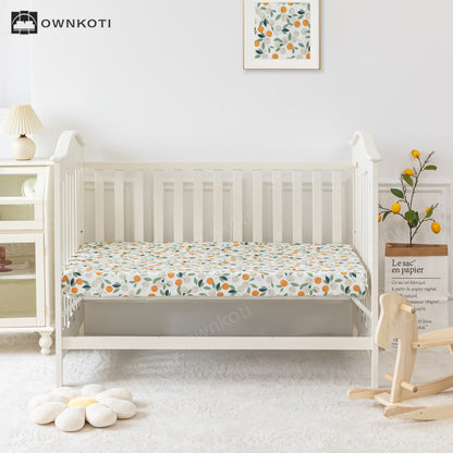 Cotton Pastoral Orange Crib Bedding Set(3PCS)